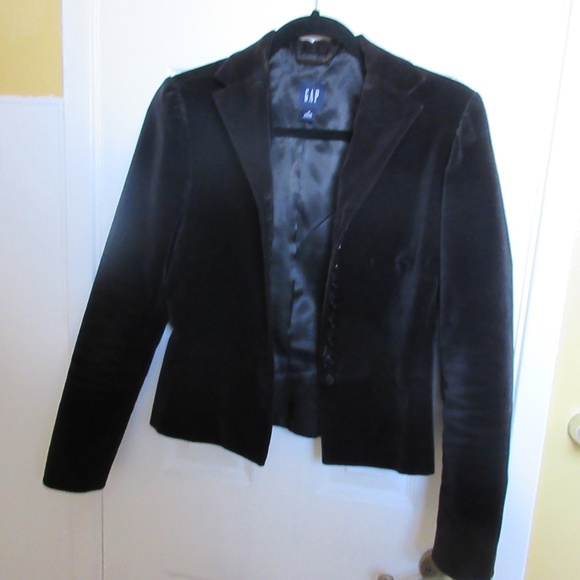 GAP Black Velvet English Style Jacket - Picture 2 of 8